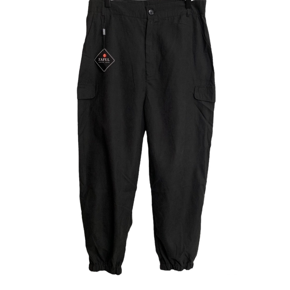 Zaful Womens High Waist Black Cargo Jogger Pants Sz L / XL